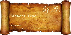 Szepesi Irma névjegykártya